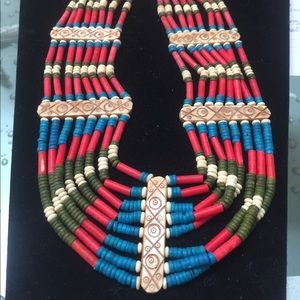 Beaded boho bib necklace